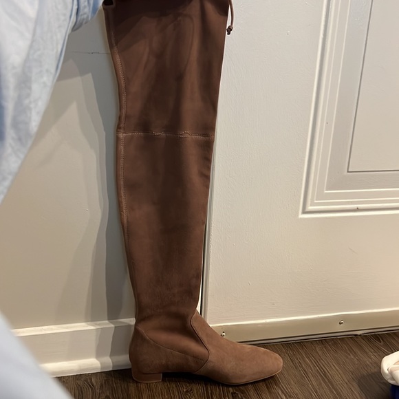 NEW IN BOX Stuart Weitzman Genna 25 City Boot Over the Knee Tall Taupe 8 Heel - Picture 13 of 13